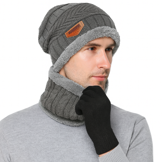 Unisex Woolen Cap and Neck Set